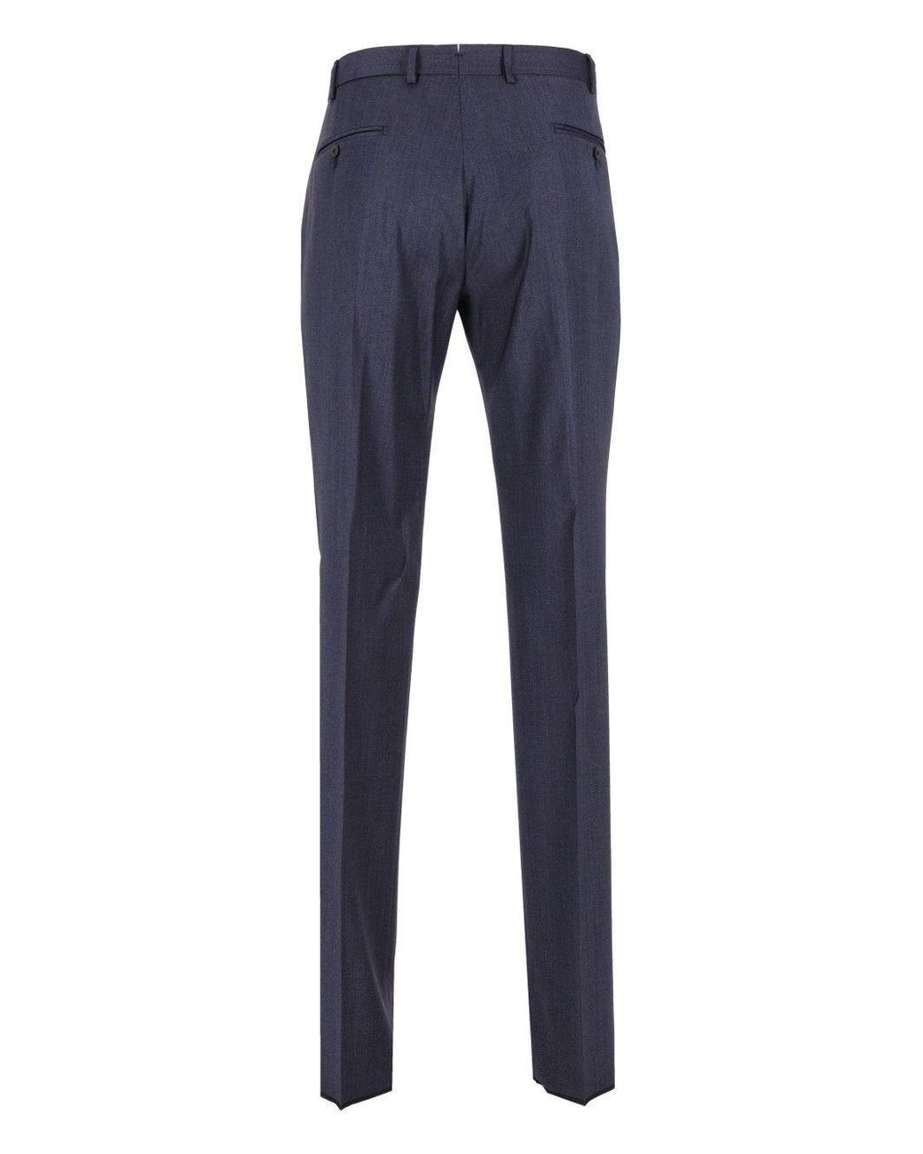 Emporio Armani Blue Double-Breasted Peak-Lapel Suit for men