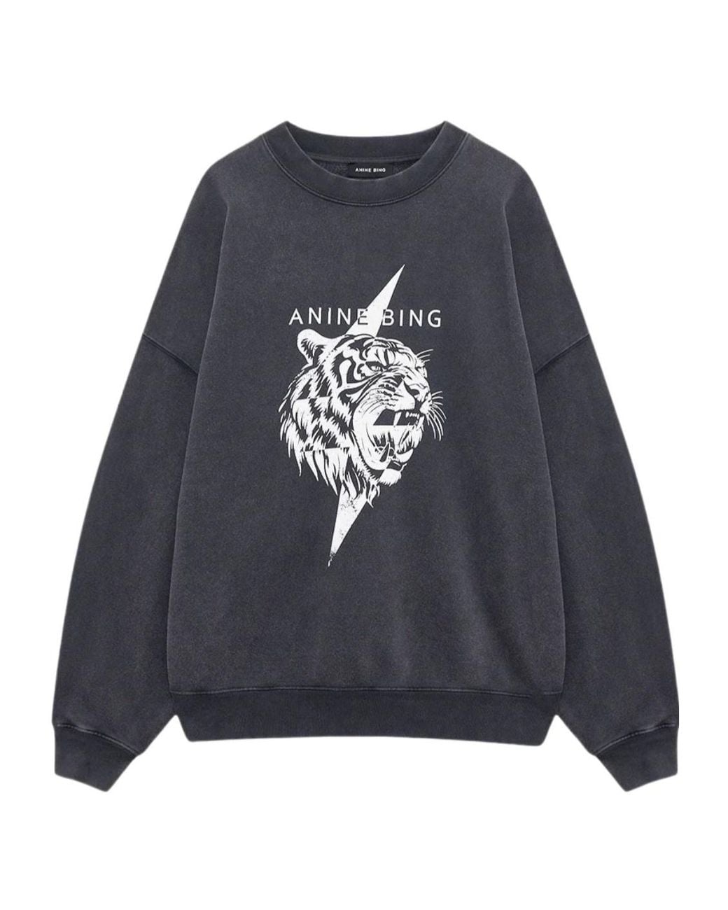 Anine Bing Blue Miles Tiger-Print Sweatshirt