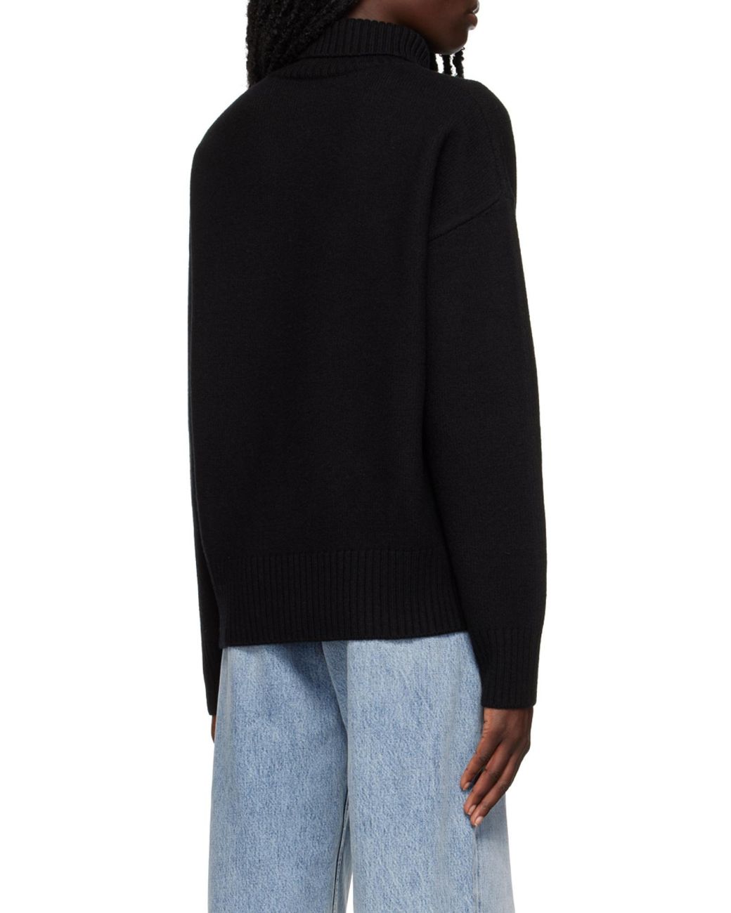 AMI Black Ami De Coeur Roll Neck Jumper for men