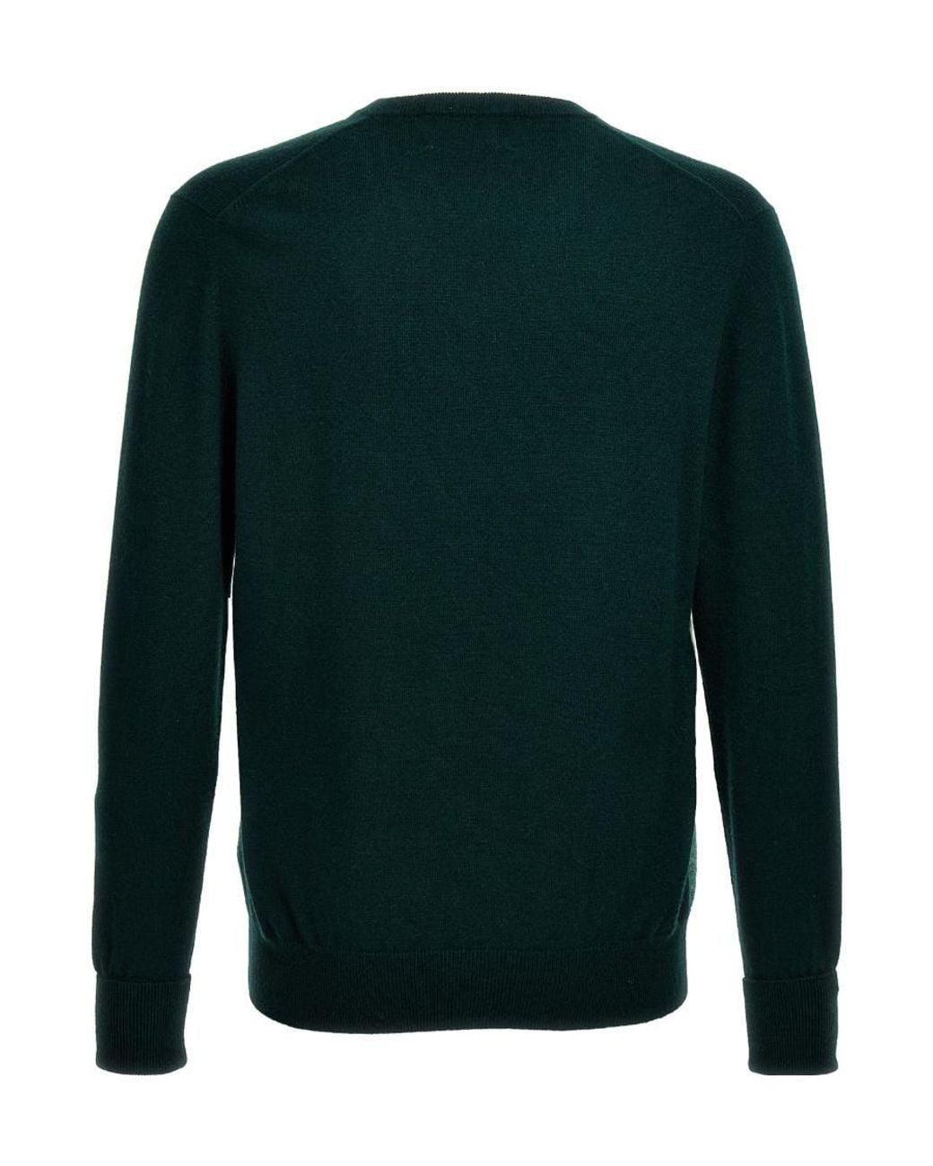 Ballantyne Green Diamond Pattern V-Neck Jumper for men