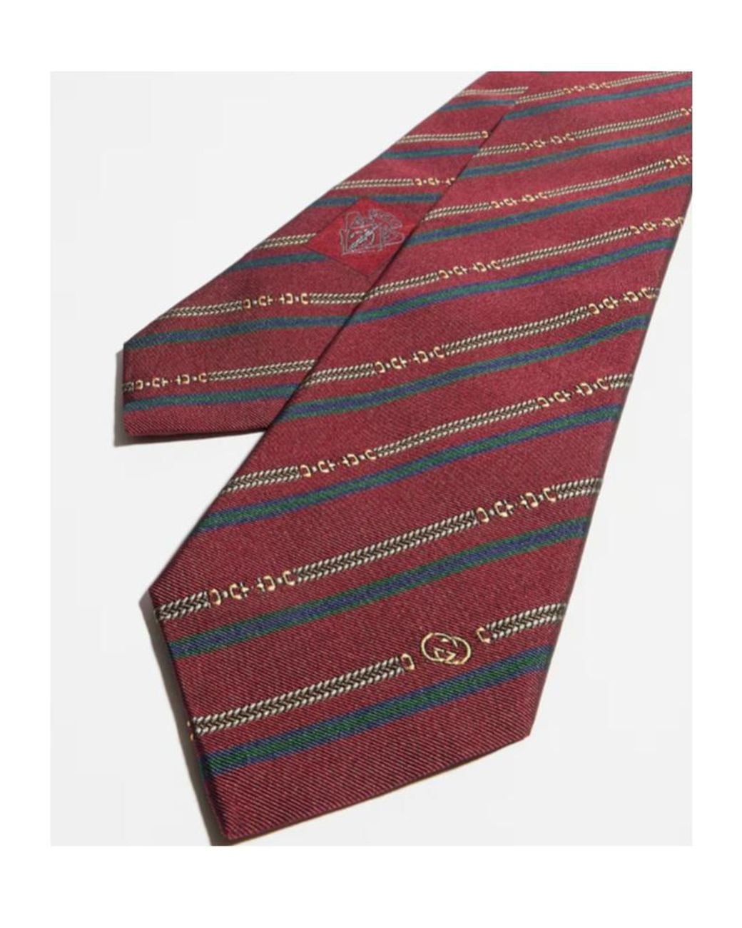 Gucci Red Interlocking Gg Horsebit Belt Tie for men