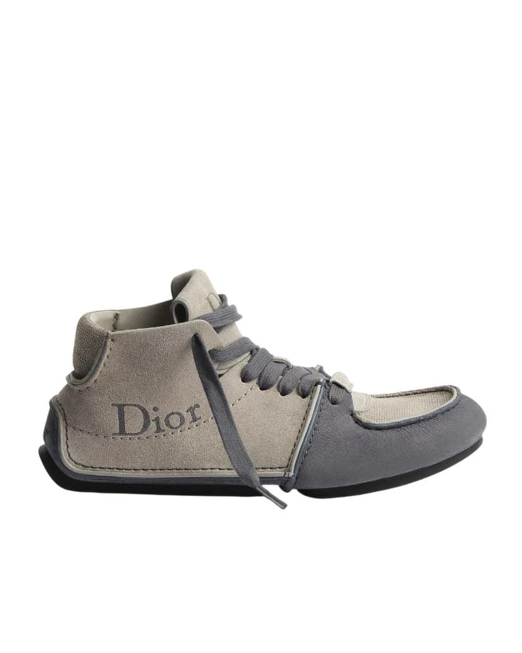 Dior Gray Logo Lace-Up Ankle Boots for men