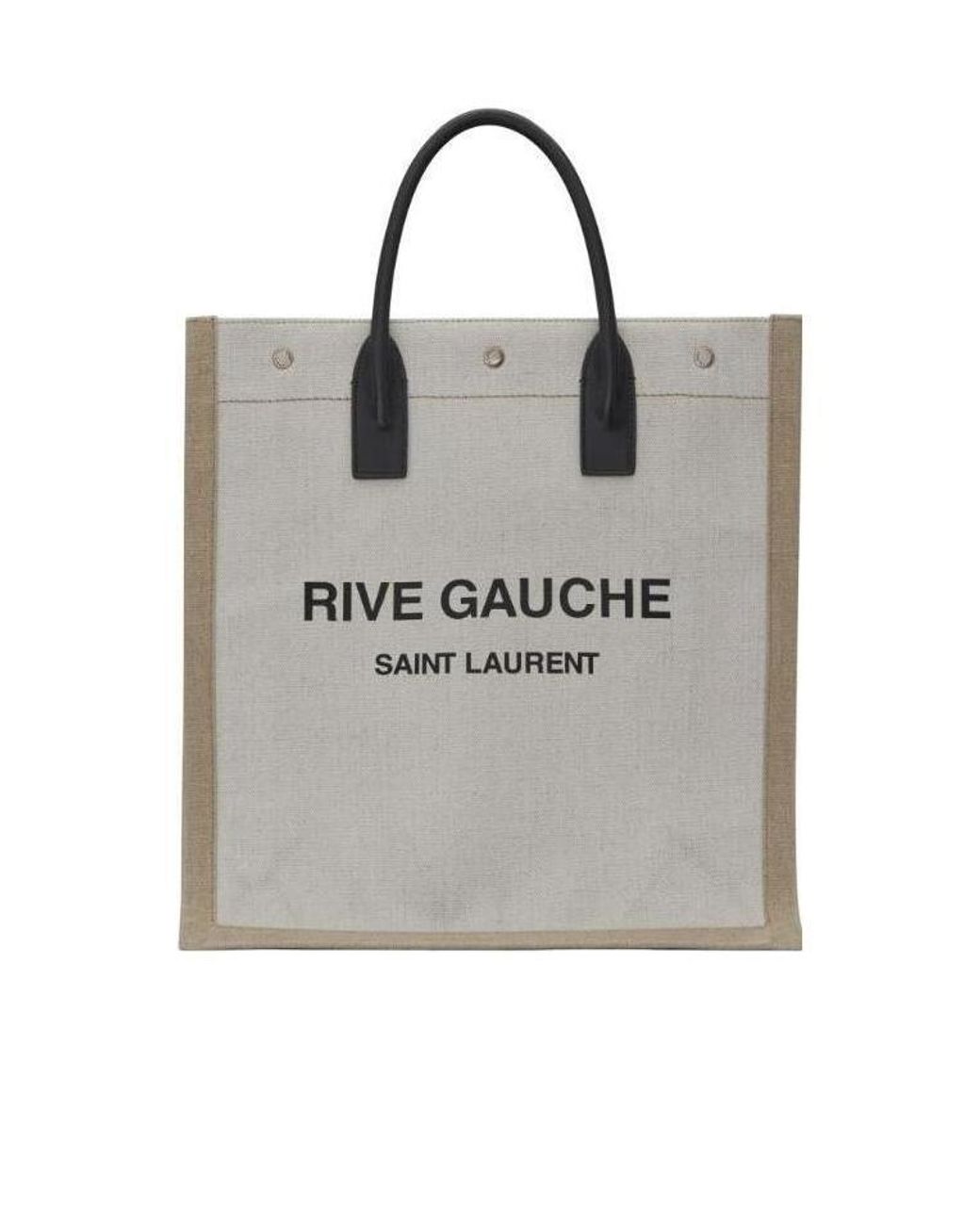 Saint Laurent Gray Logo-Print Tote Bag