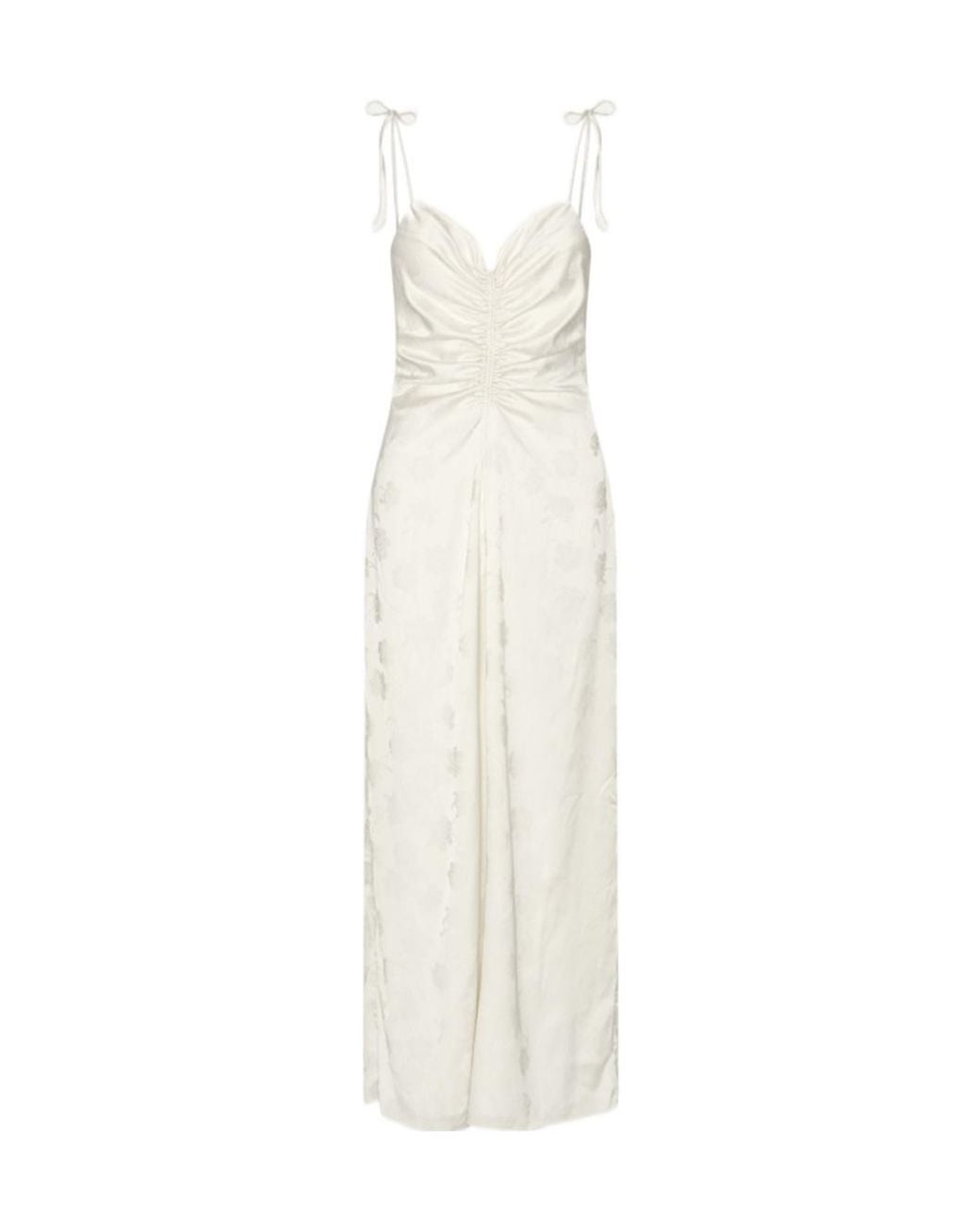 ROTATE BIRGER CHRISTENSEN White Drapy Slip Maxi Dress