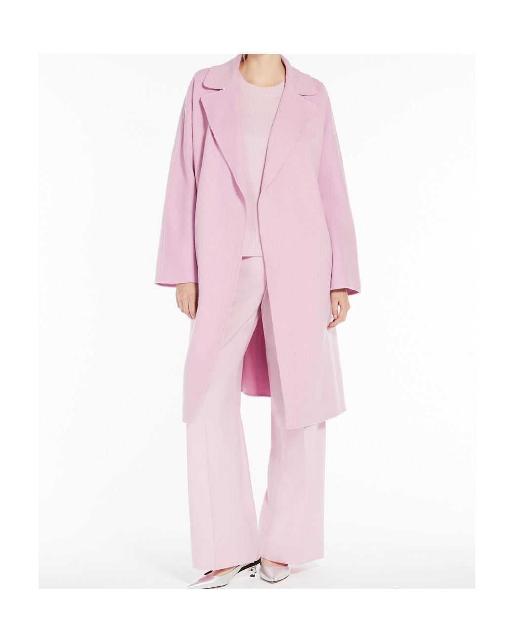 Weekend by Maxmara Pink Wool Canvas Palazzo Trousers