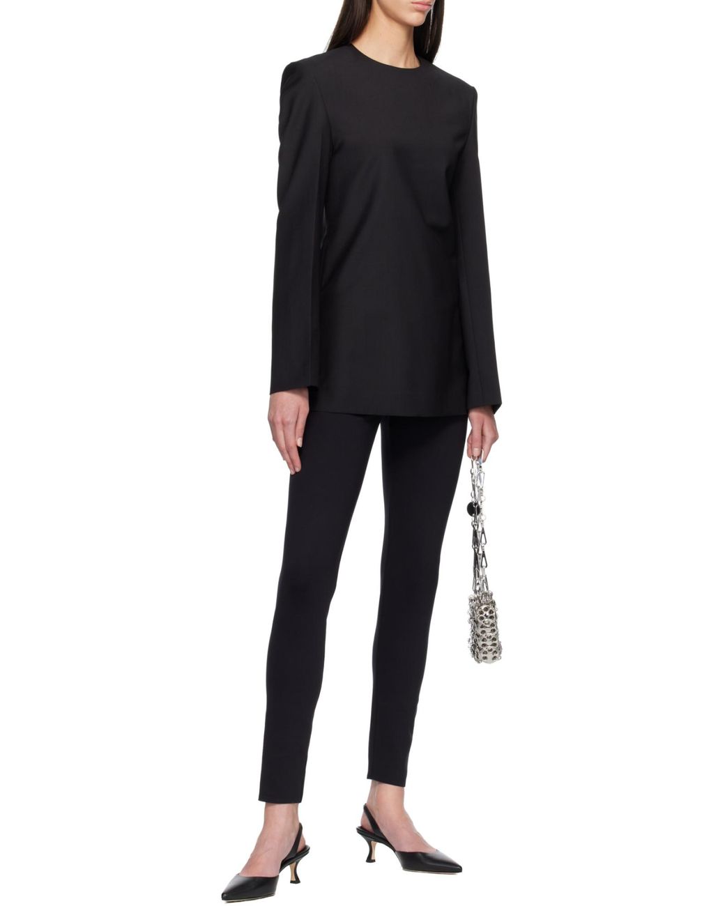 Totême Black Totême Structured Long Sleeved Top