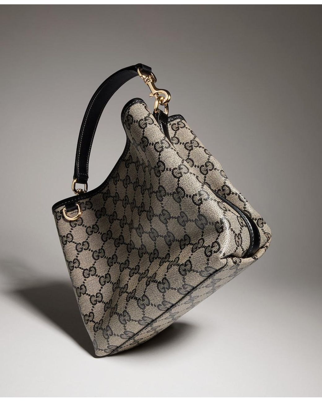Gucci Gray Gg Emblem Mini Bucket Bag