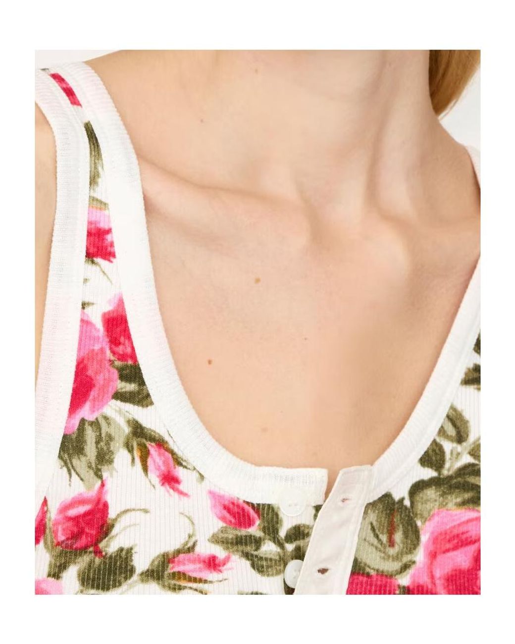 Chloé Pink Stretch Cotton Top With Floral Print