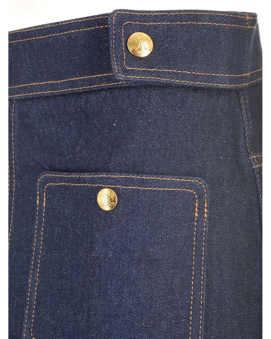 Céline Blue Trapeze Mini Skirt
