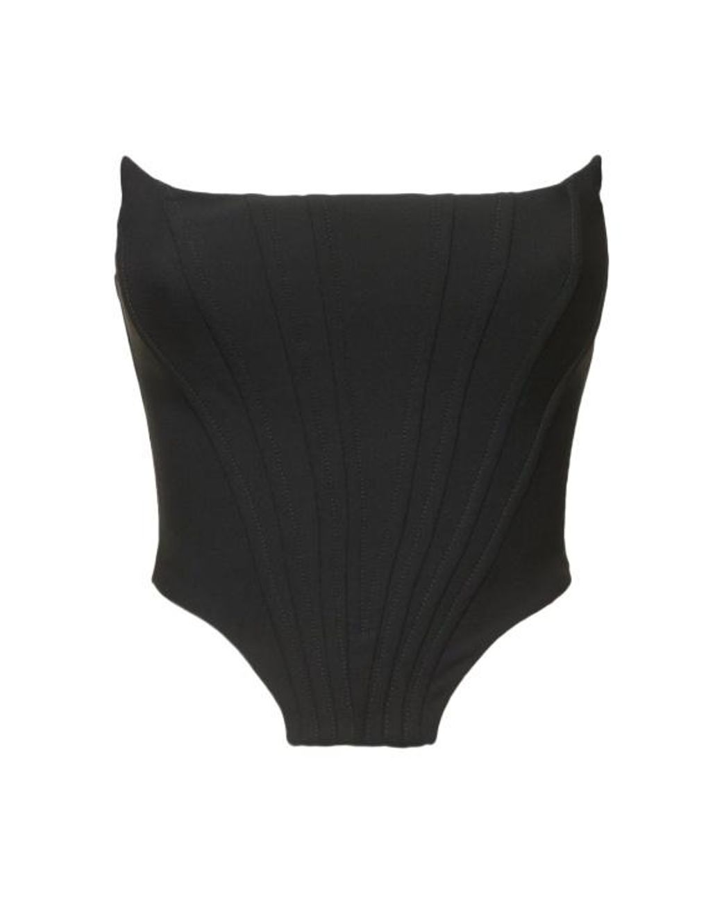GIUSEPPE DI MORABITO Black Double Twisted Wool Corset Top