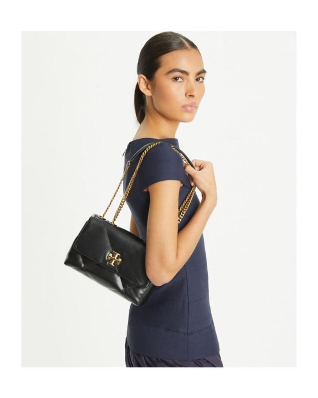 Tory Burch Black Small Quilted Shoulder Bag