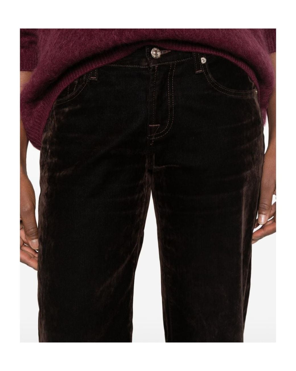 7 For All Mankind Purple Casual Trousers With Belt Loops