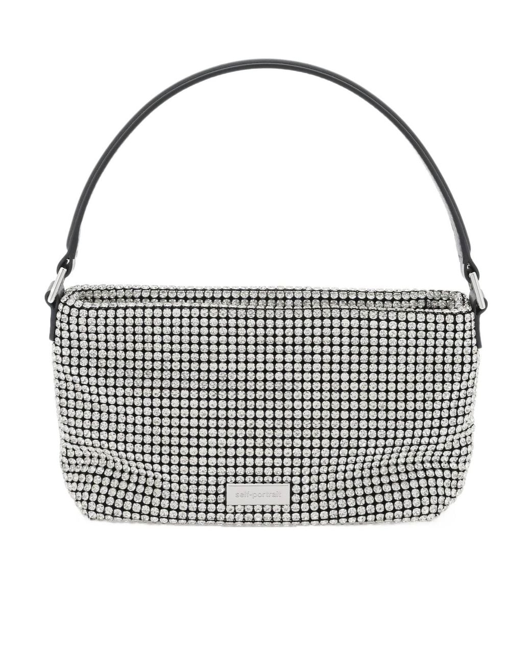 Self-Portrait Multicolor Small Diamante Embellished Zipped Tote Bag
