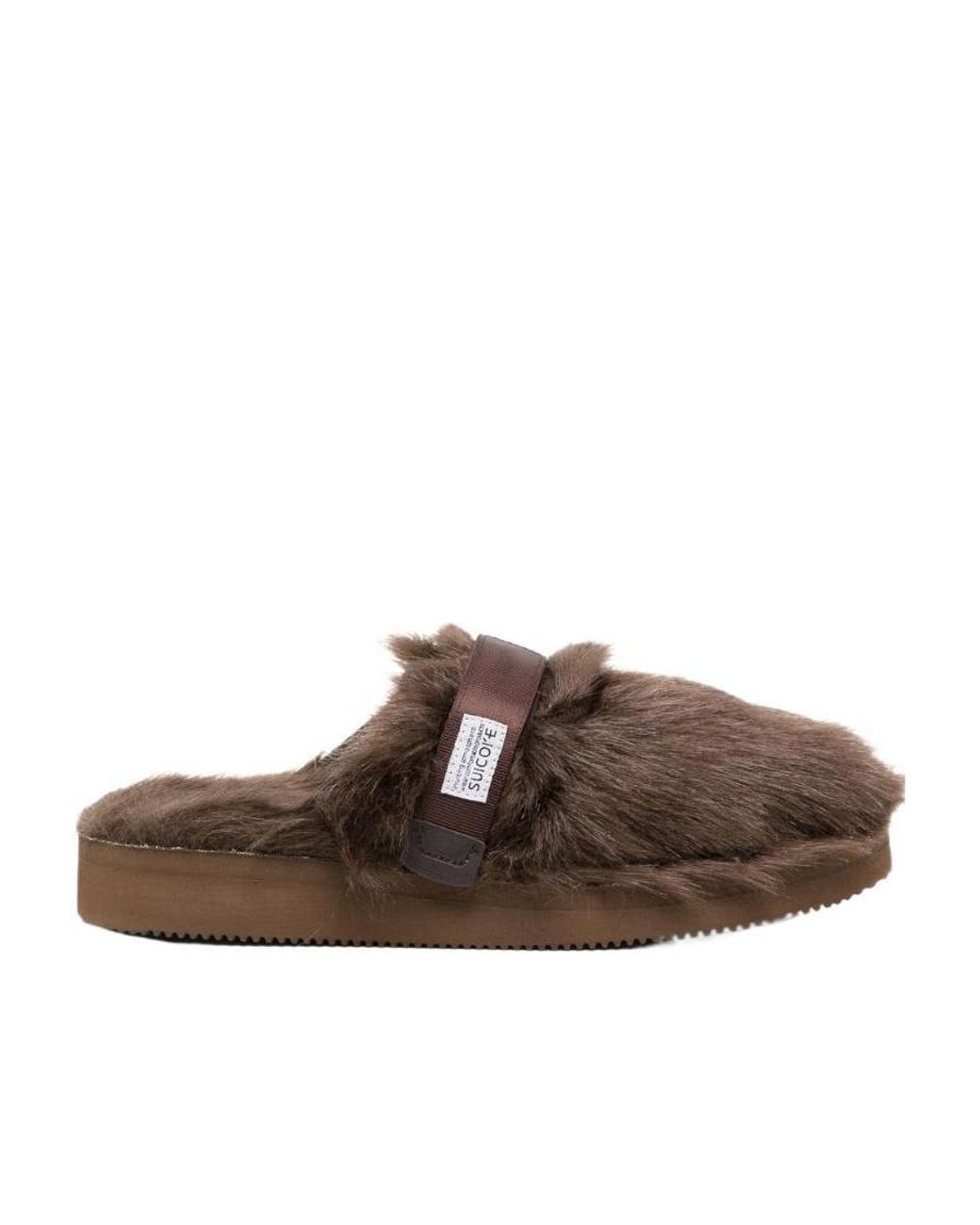 Suicoke Brown Zavo Zeu Logo Patch Flat Slippers for men