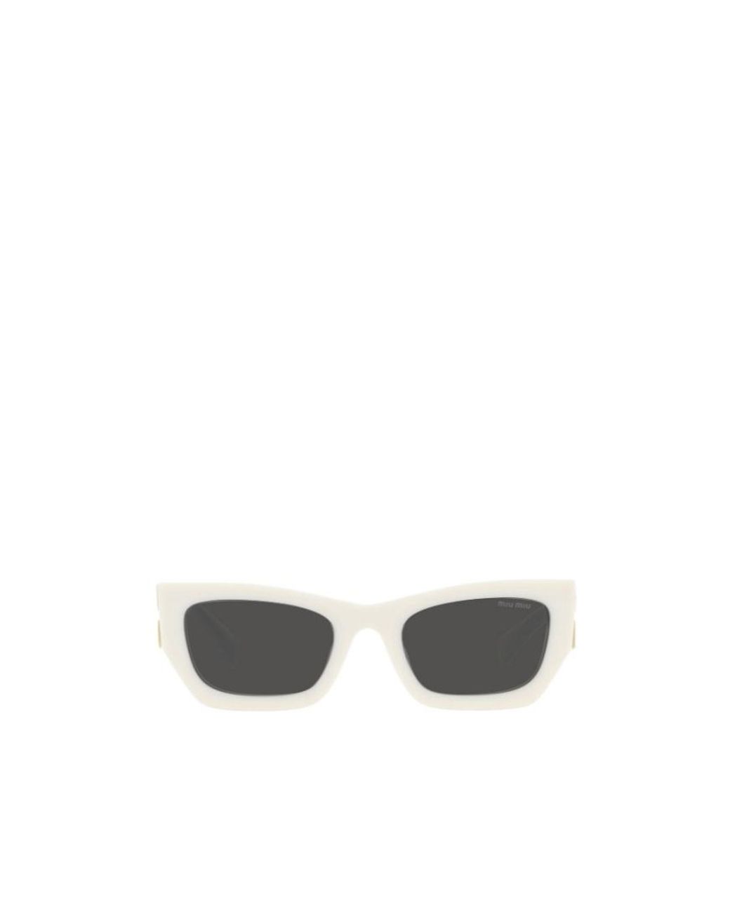 Miu Miu White Eyewear Rectangular Frame Sunglasses