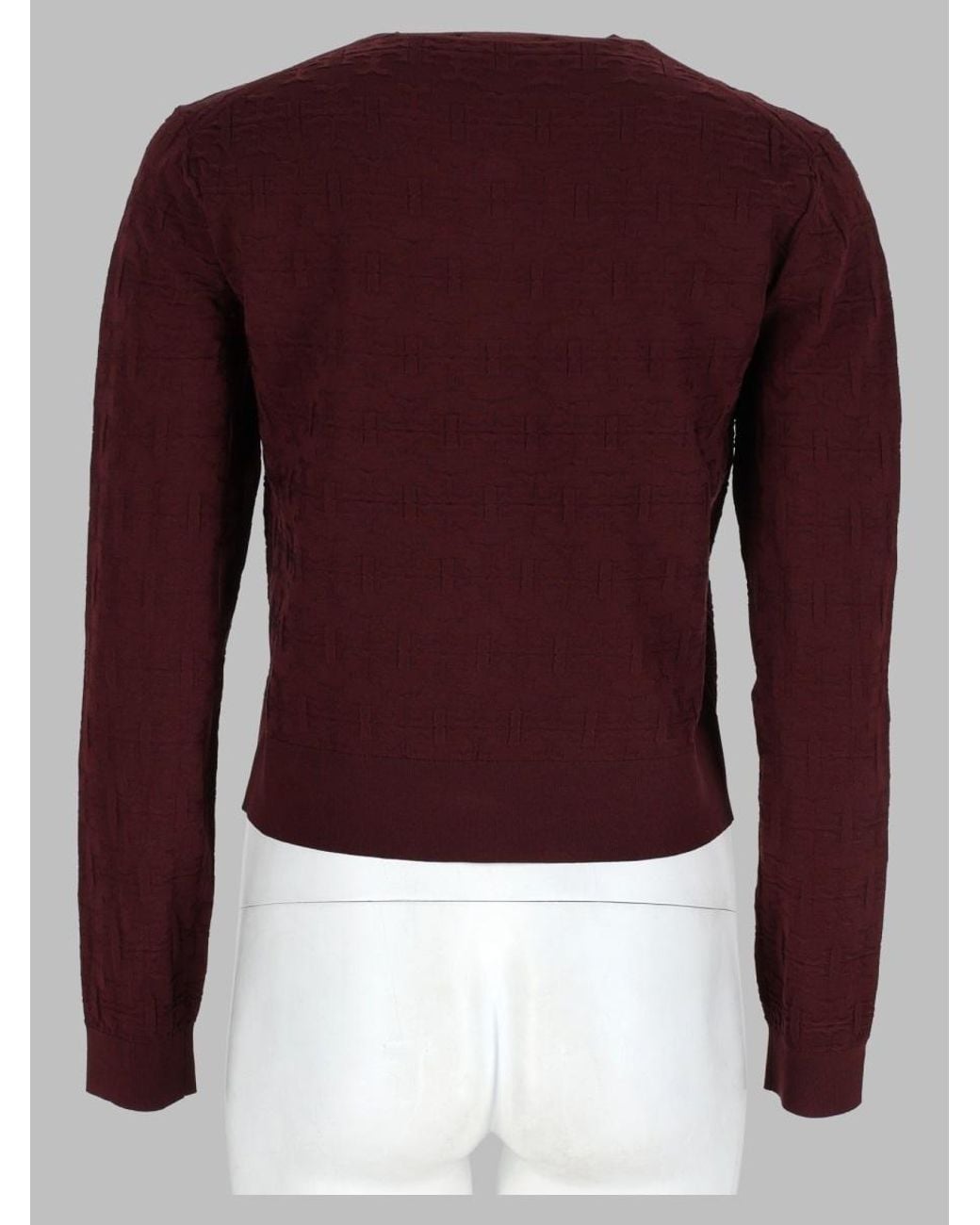 Tory Burch Purple Crewneck Knitted Cardigan