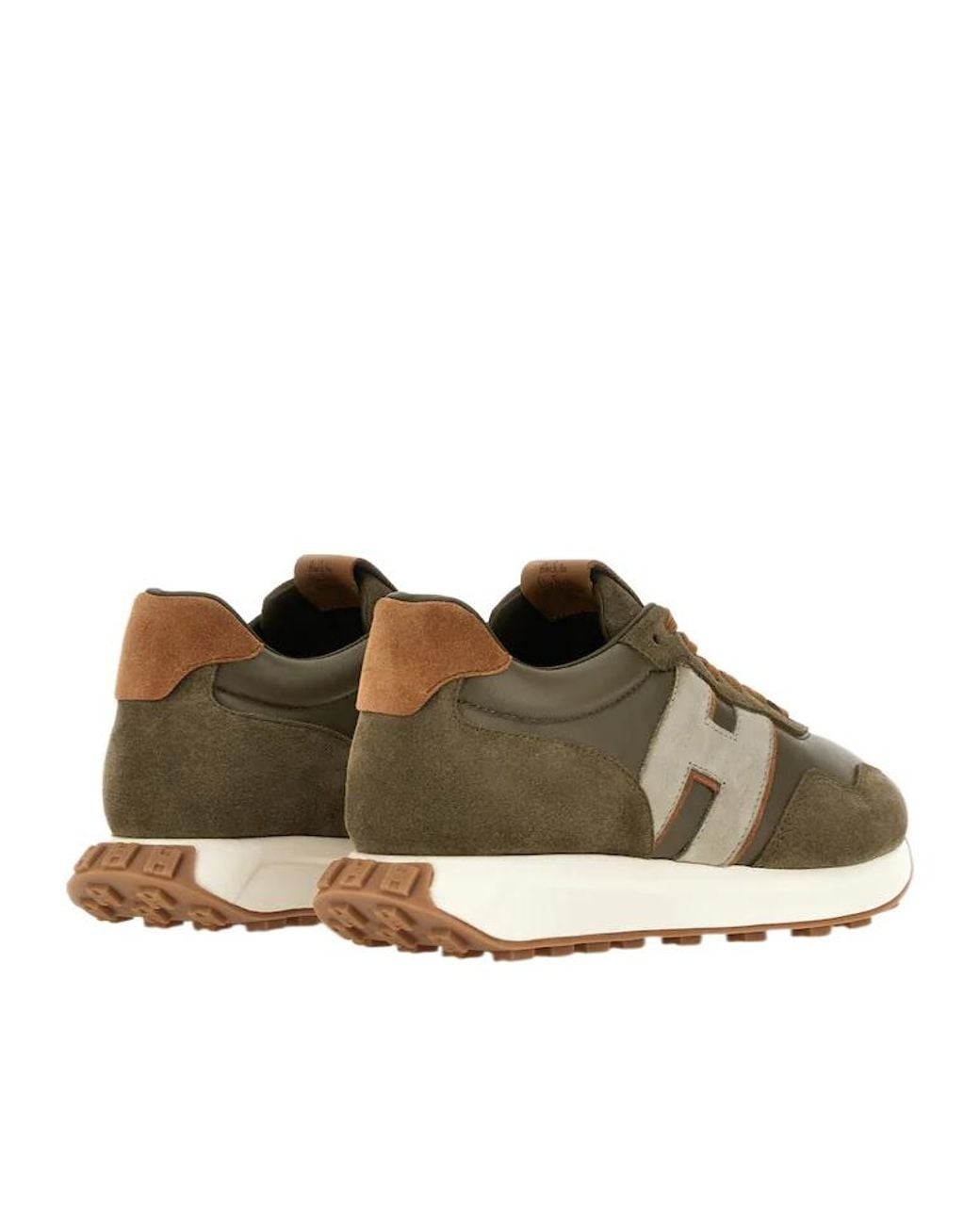 Hogan Brown H601 Appliqué-Detail Panelled Sneakers for men
