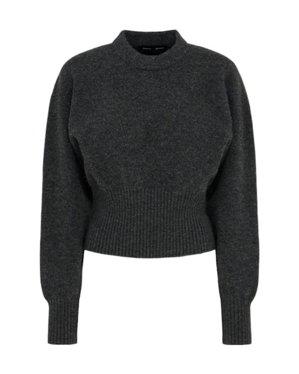 Proenza Schouler Black Cropped Turtleneck Sweater