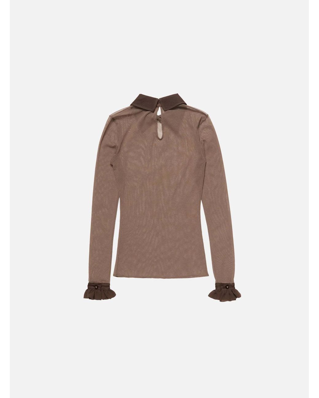 Acne Brown Sheer Nylon Shirt