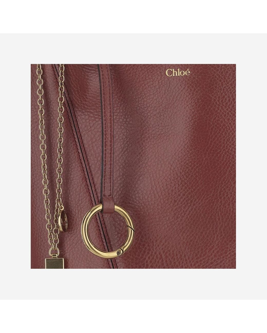 Chloé Purple Chloé Spin Charm Detailed Tote Bag