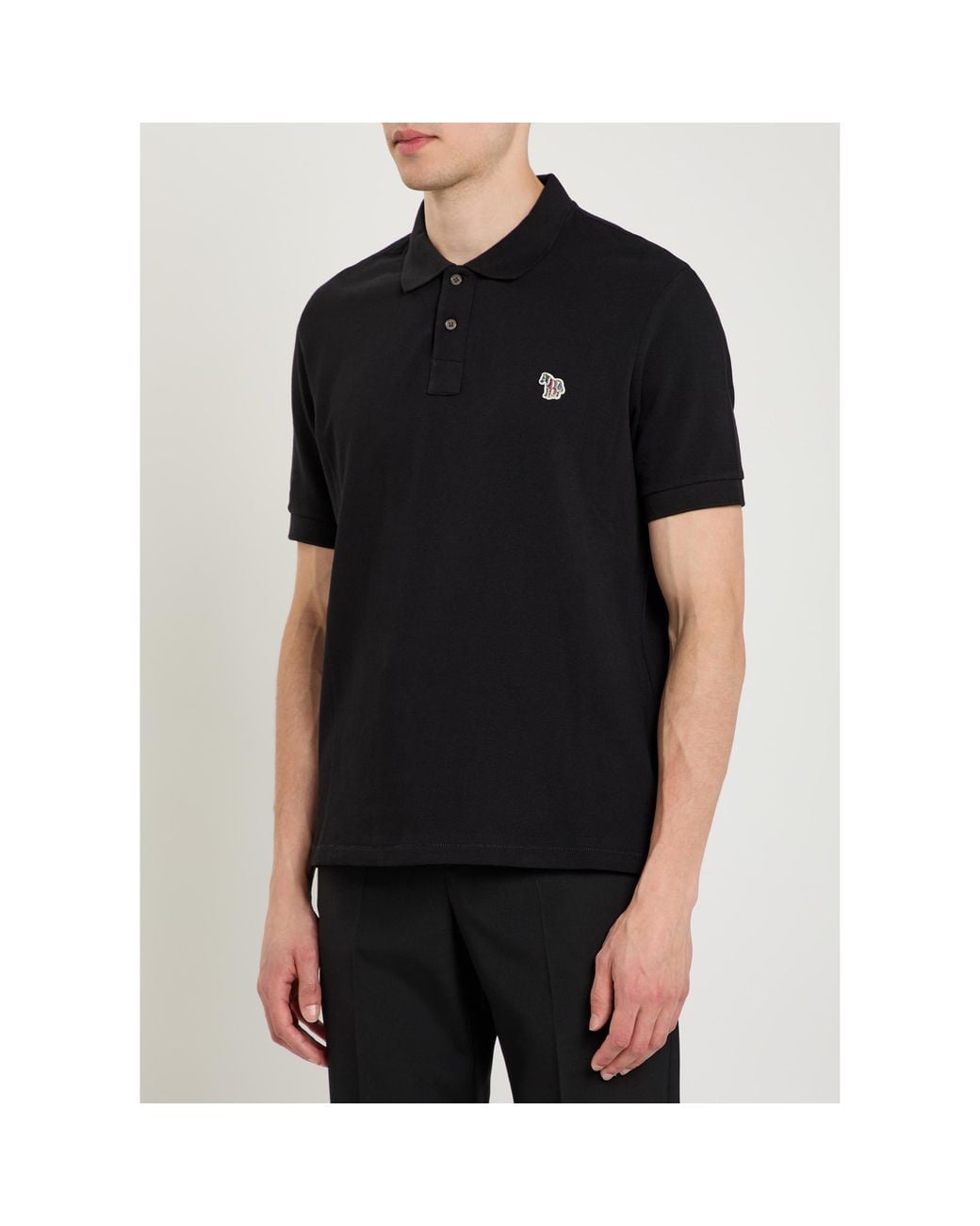 Paul Smith Black Cotton Short-Sleeve Polo Shirt for men
