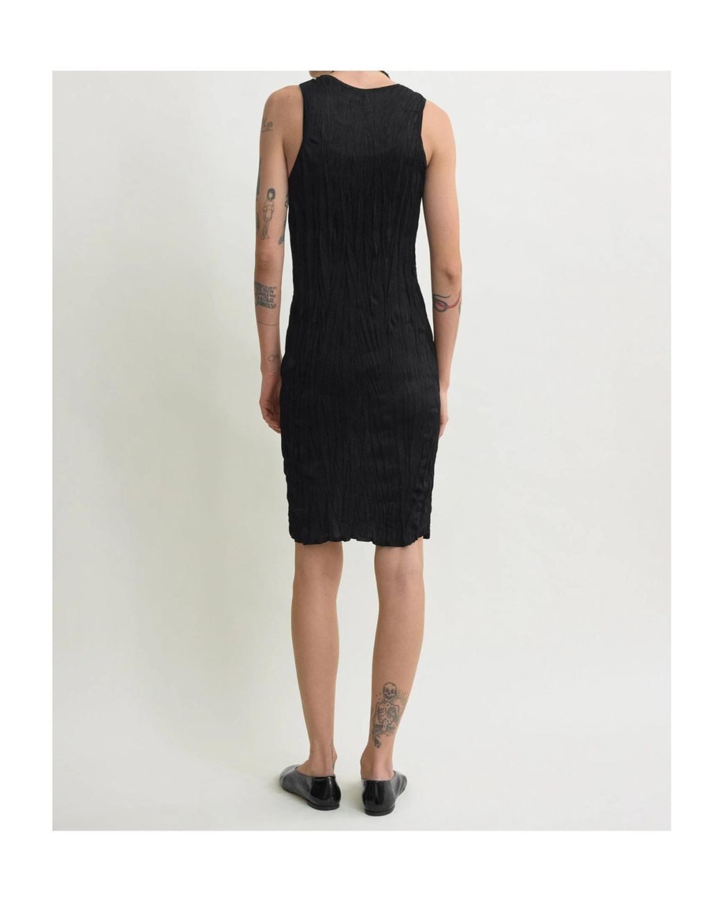 Totême  Black Crinkled Tank Dress