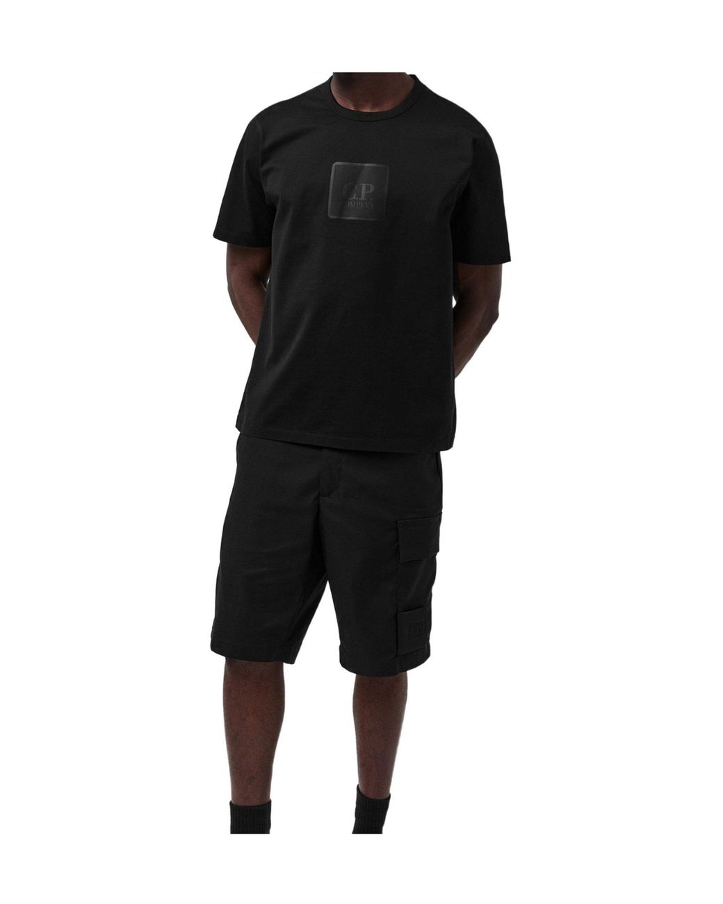 C P Company Black Crewneck Shortsleeve Tshirt for men