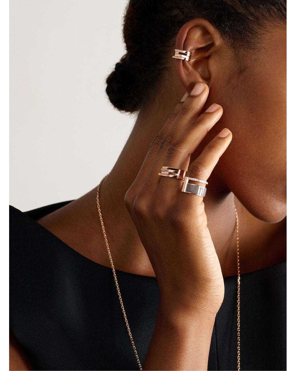 Repossi Pink 18-Karat Rose Ear Cuff