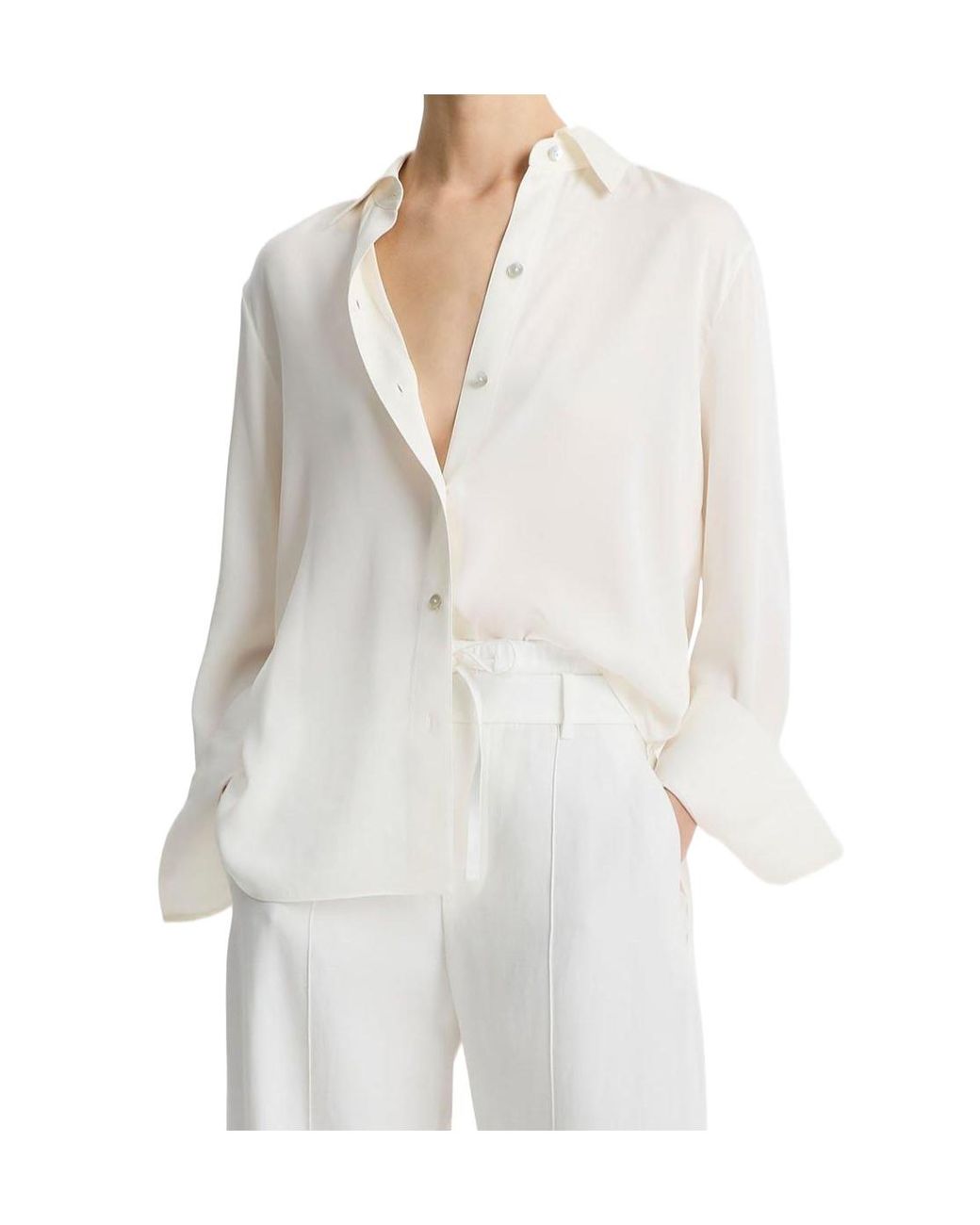 Vince White Buttoned-Collared Shirt