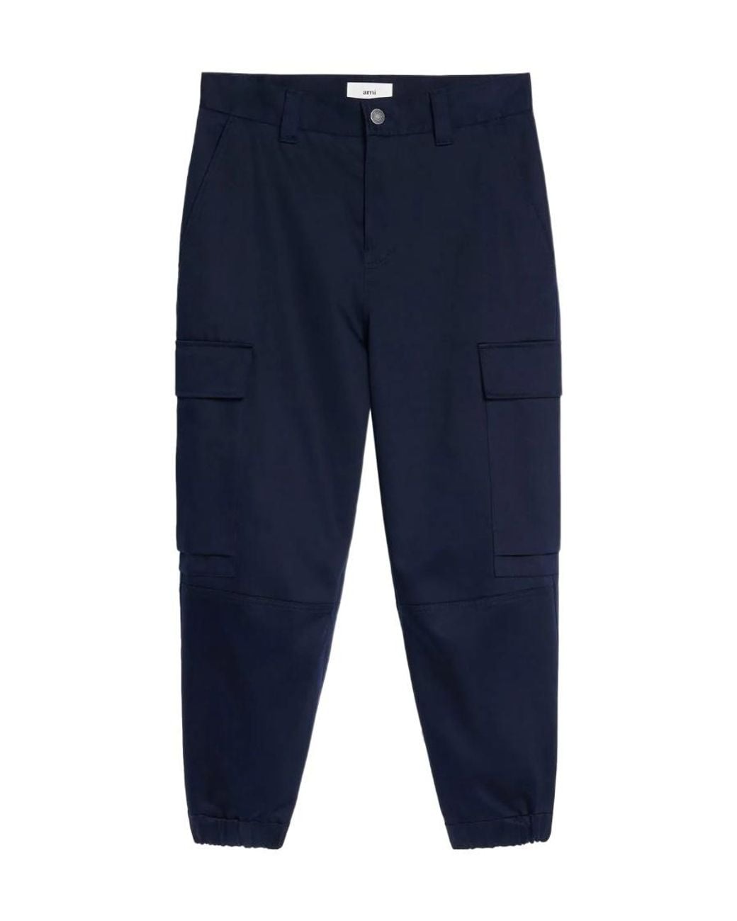 AMI Blue Straight-Leg Cargo Pants for men