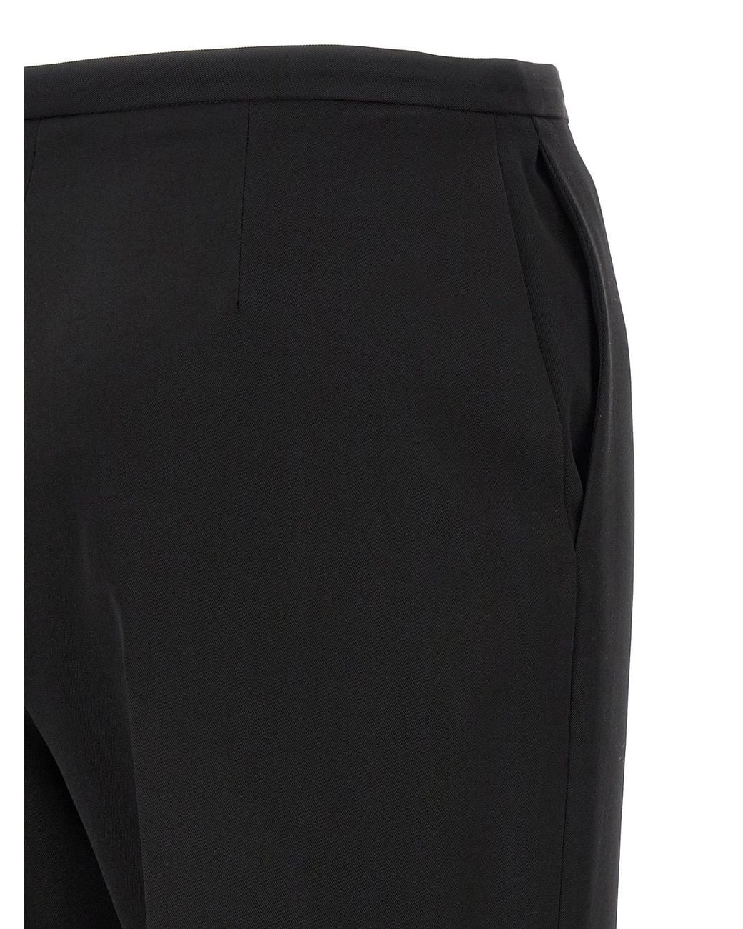 The Row Black Pressed Crease Straight Leg Trousers