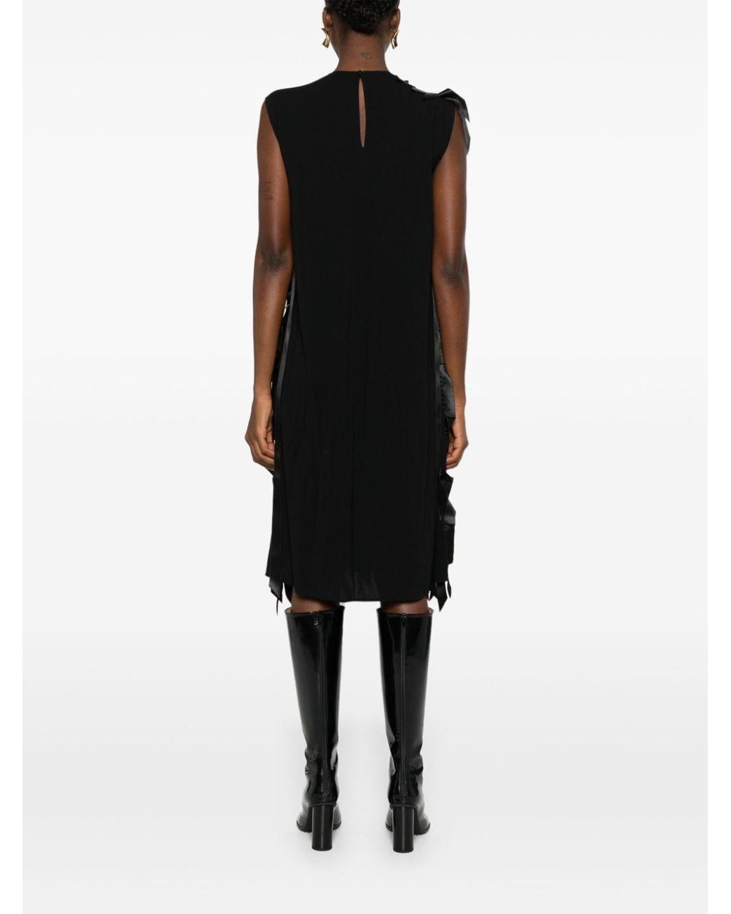 Prada Black Sablé Crewneck Sleeveless Dress