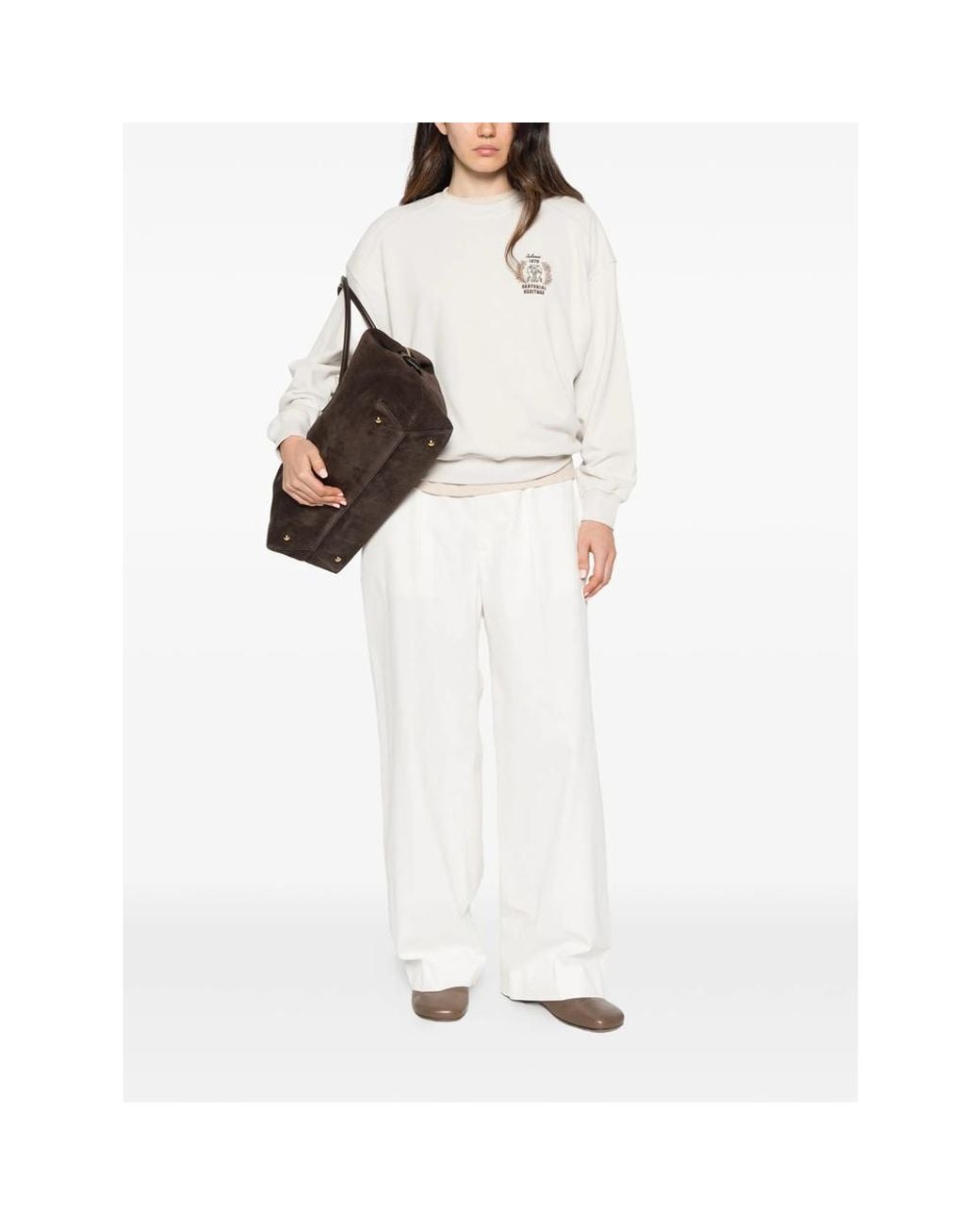 Brunello Cucinelli White Long-Sleeve Sweatshirt