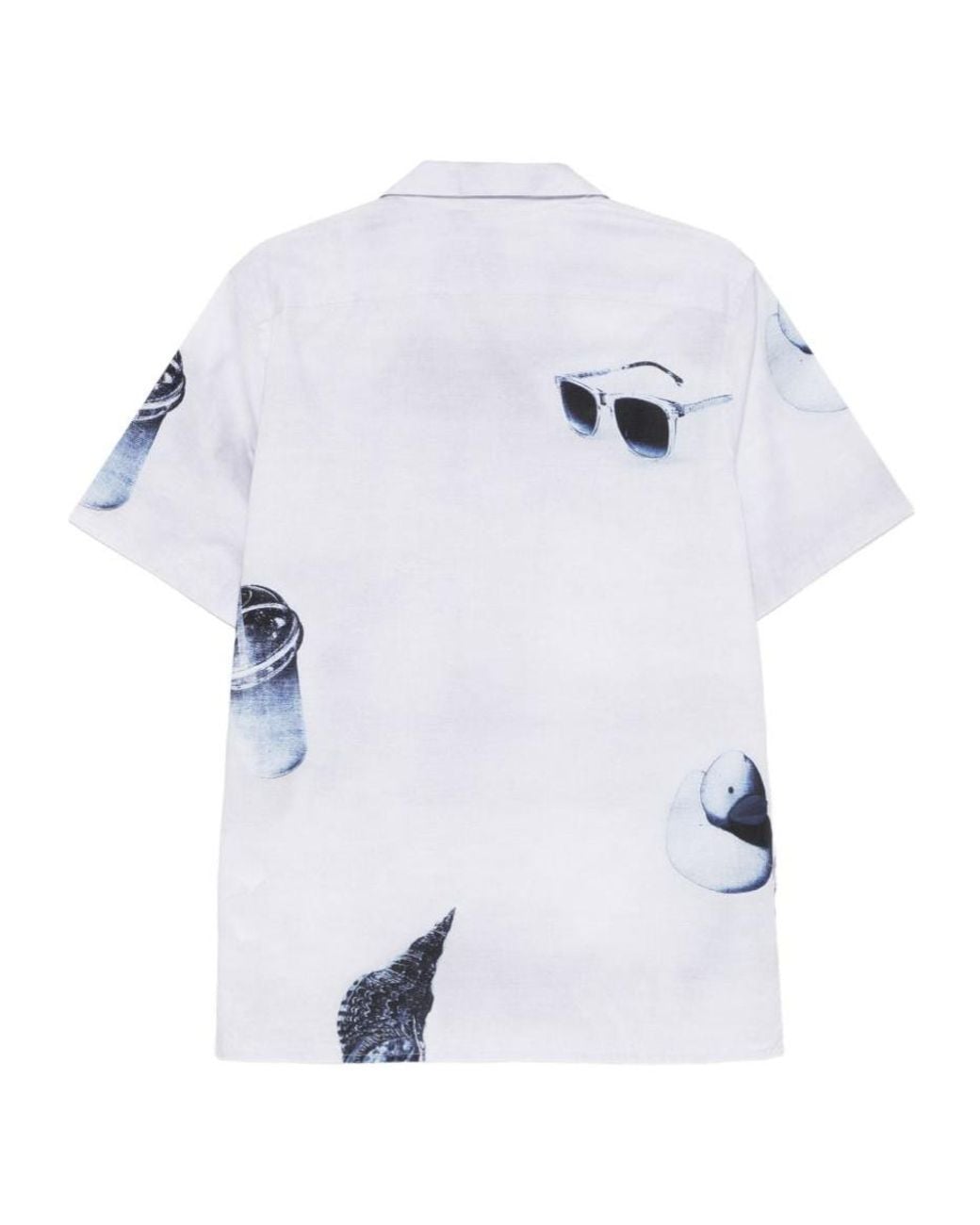 Paul Smith White Paul Smith Short Sleeve All-Over Print Shirt for men