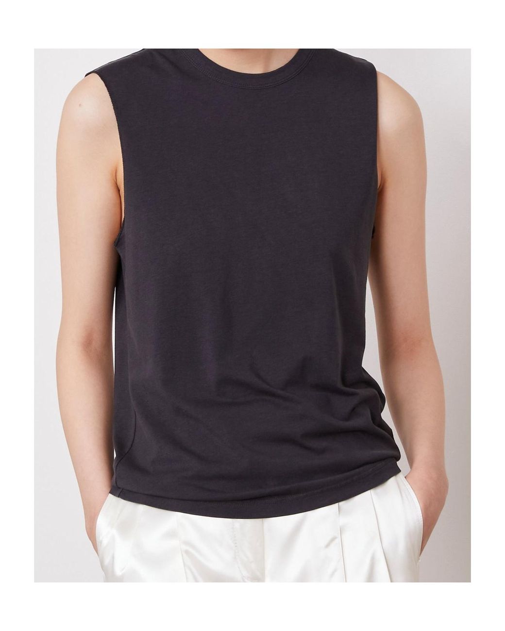 Officine Generale Black Jersey Tank Top
