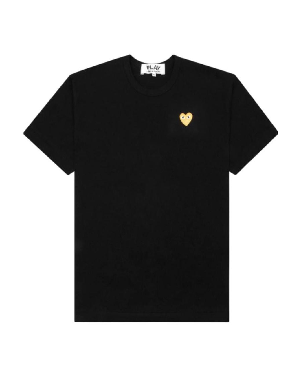 COMME DES GARÇONS PLAY Black Logo-Embroidered Crew Neck T-Shirt for men