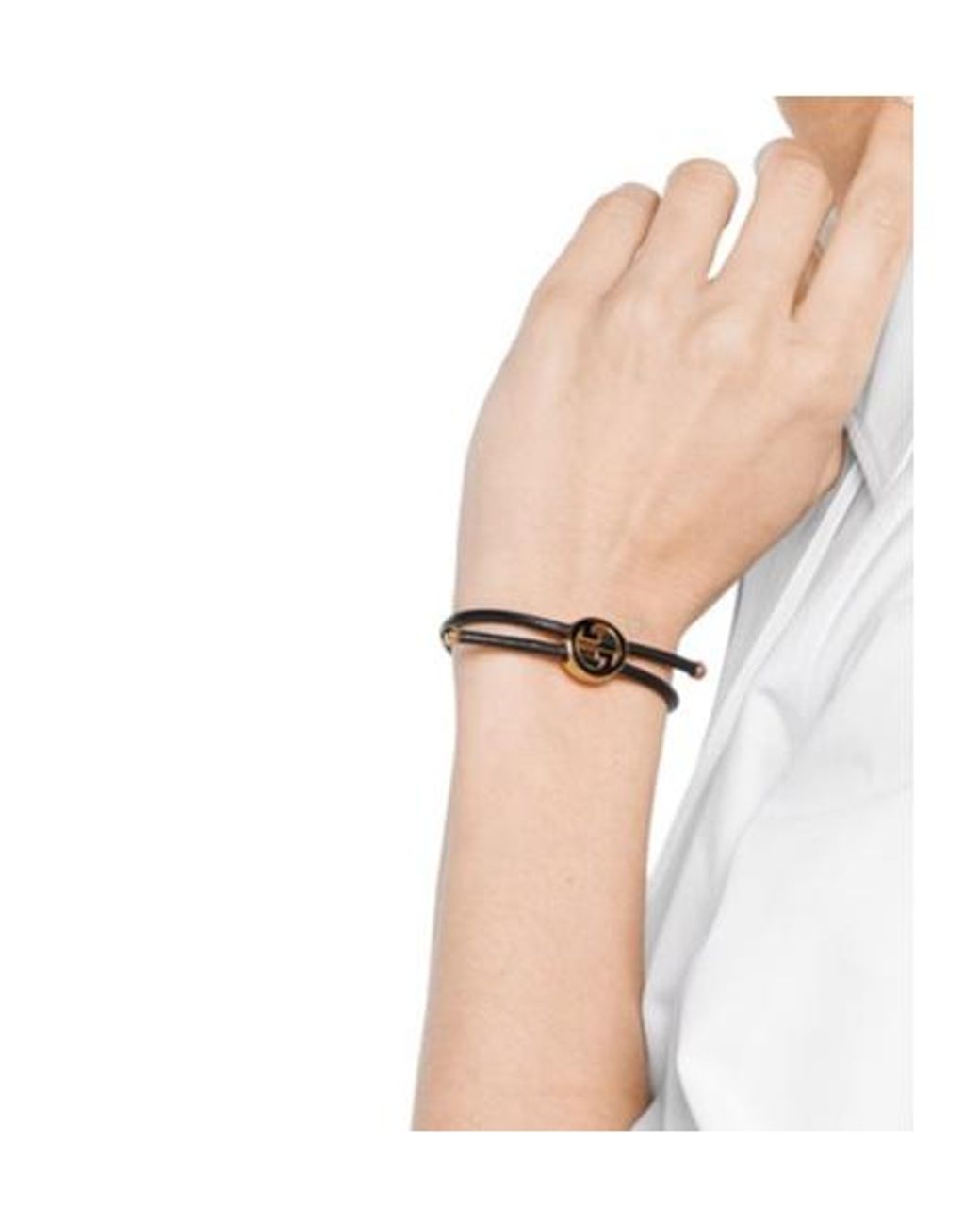 Gucci White Round Interlocking G Bracelet
