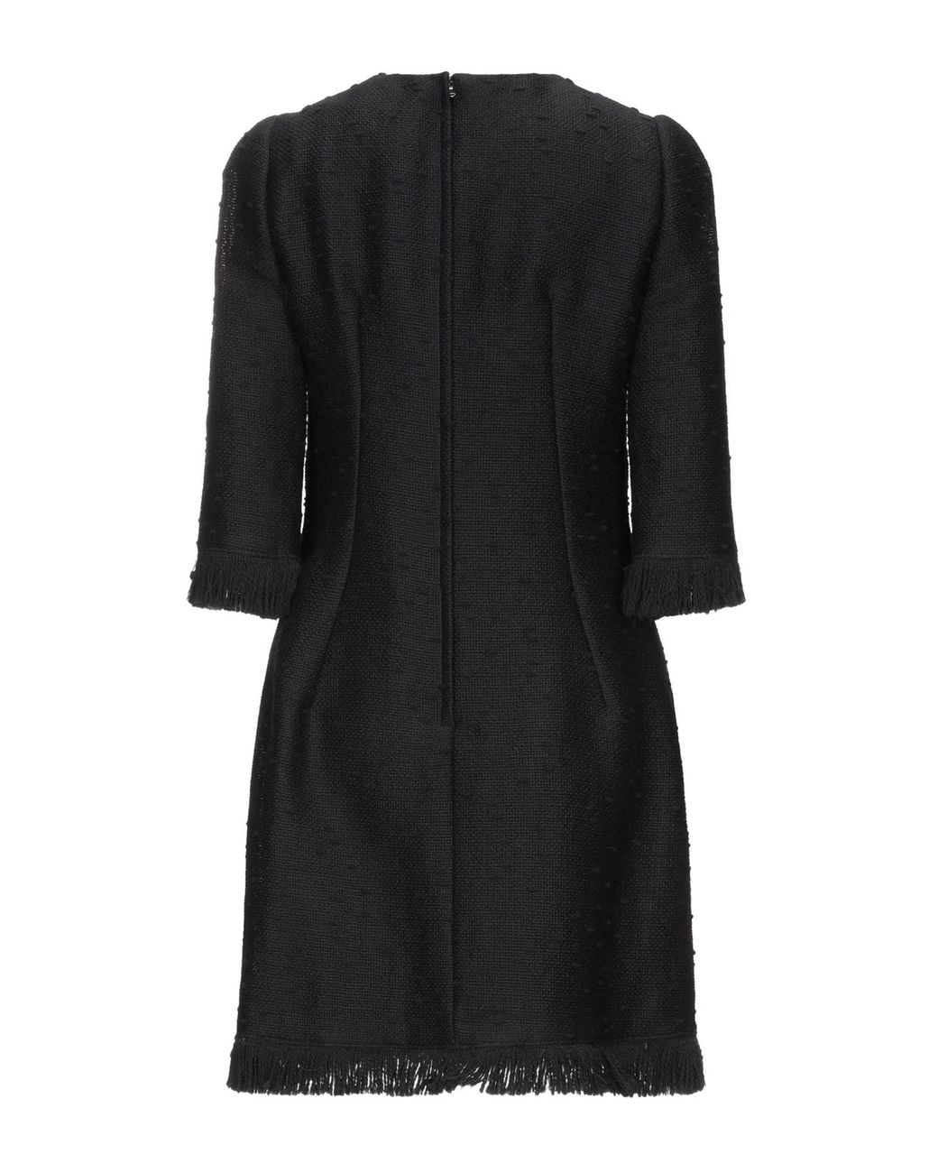Dolce & Gabbana Black Minimalist Seven-Point Sleeve Flared Dress