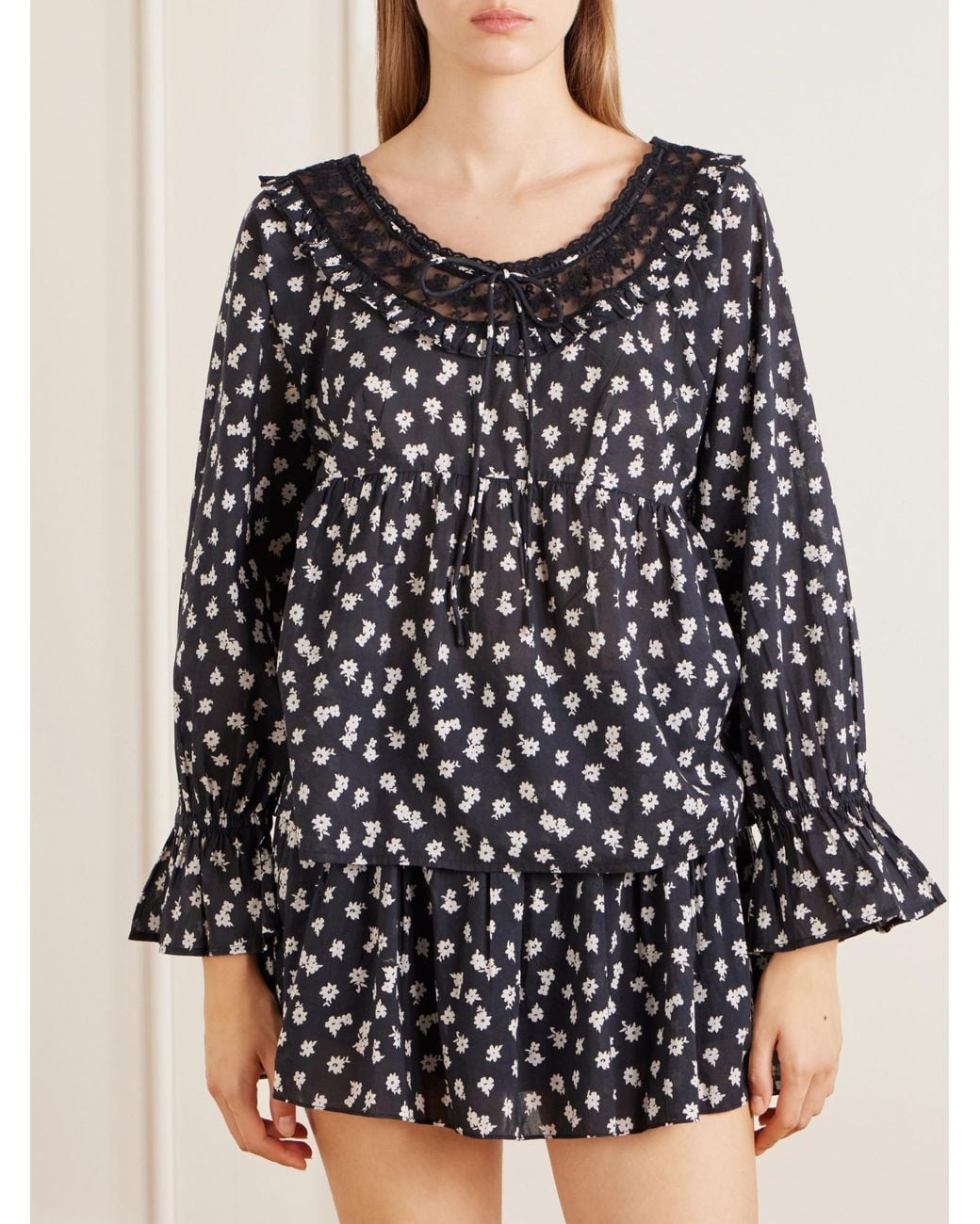 Posse Black Cotton-Voile Blouse