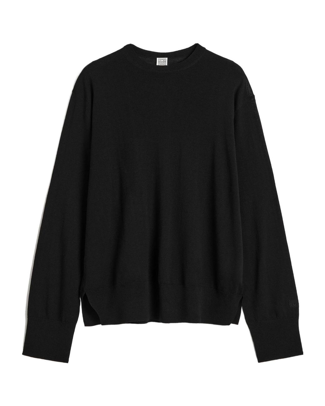 Totême Black Totême Crewneck Knitted Jumper