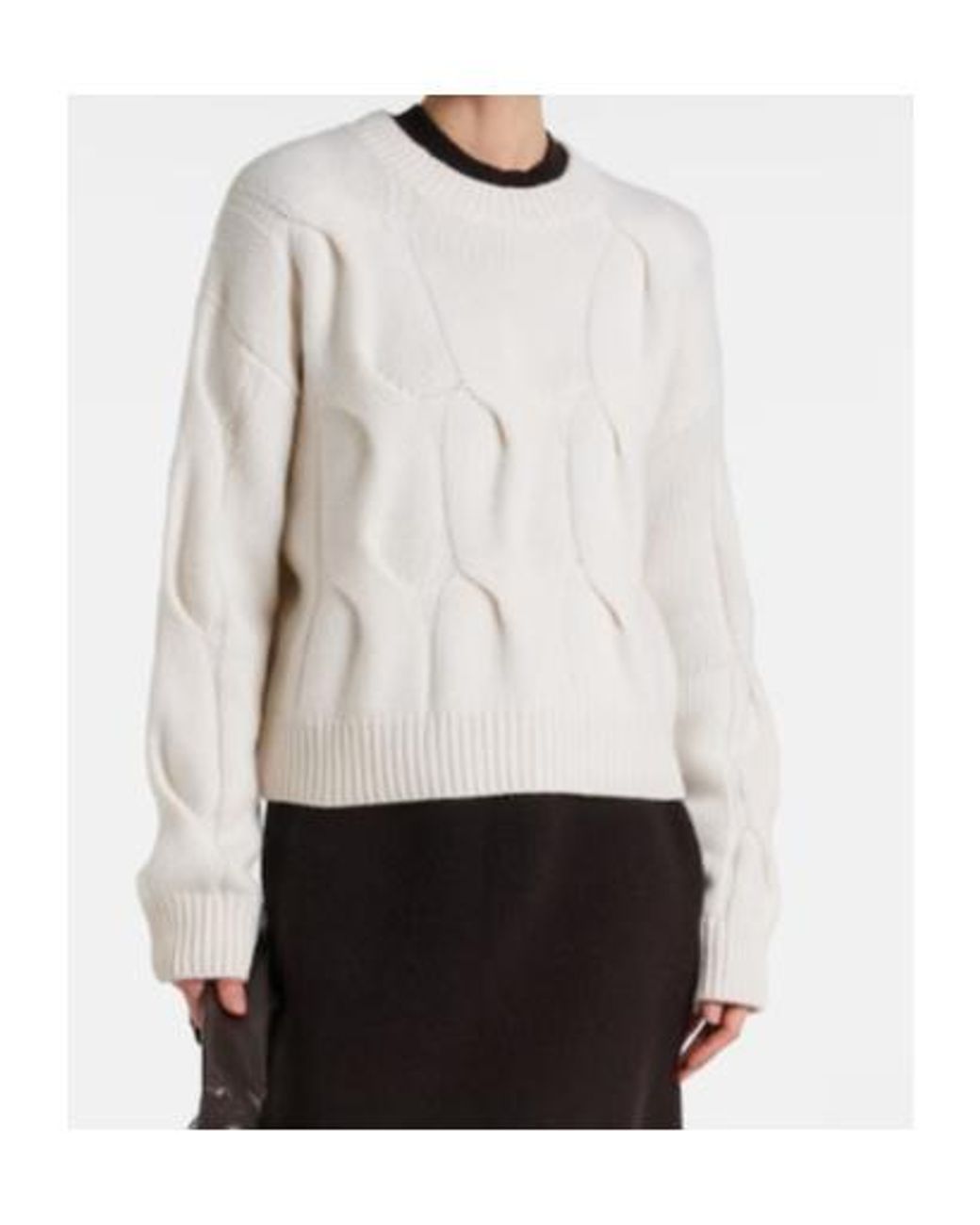 Lisa Yang White Sammie Cable-Knit Cashmere Sweater