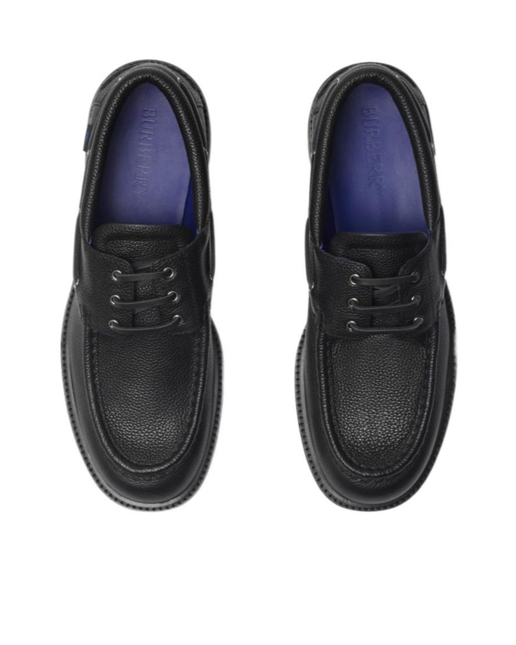 Burberry Black Raft Lace-Up Boat Shoes for men