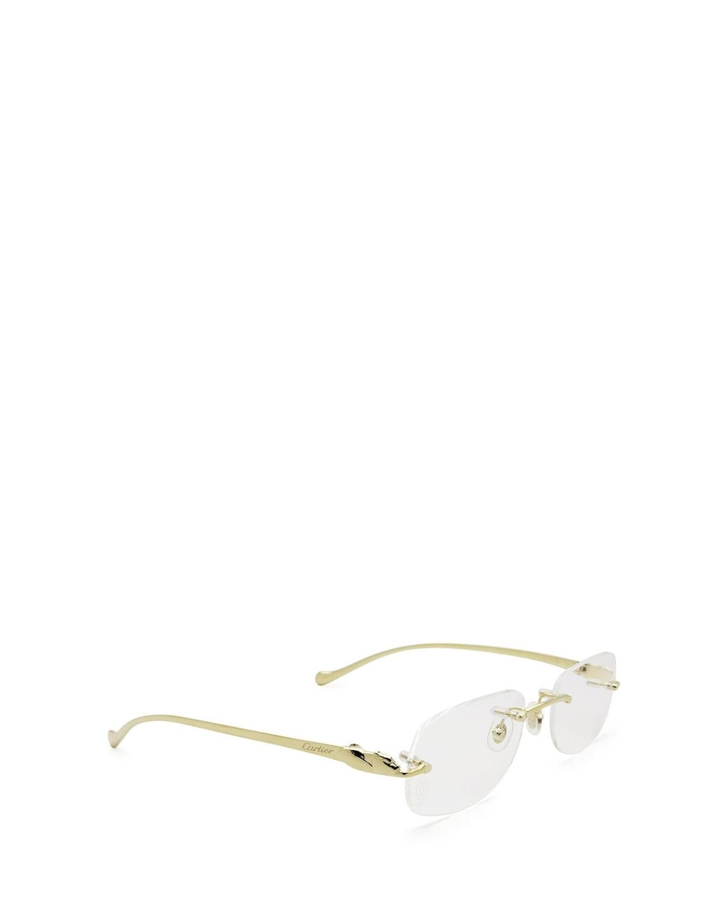 Cartier White Oval Frameless Glasses for men