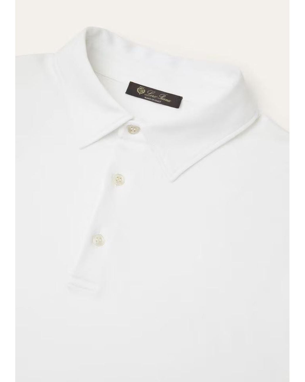 Loro Piana White Tremezzo Polo Shirt for men