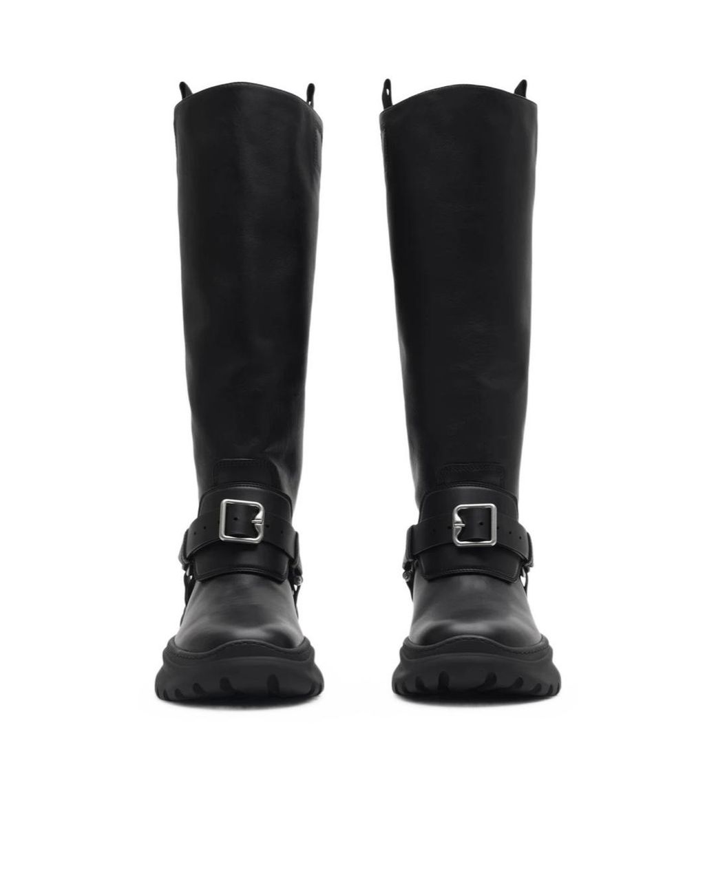 Burberry Black Leather Stomp High Boots