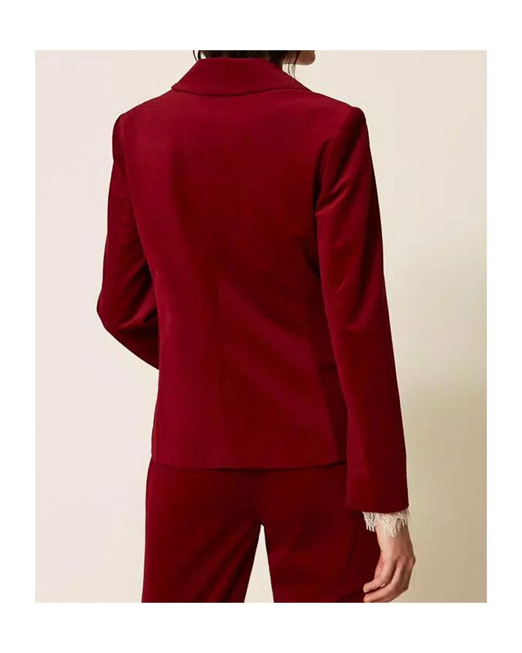 Twinset Red Double-Breasted Blazer