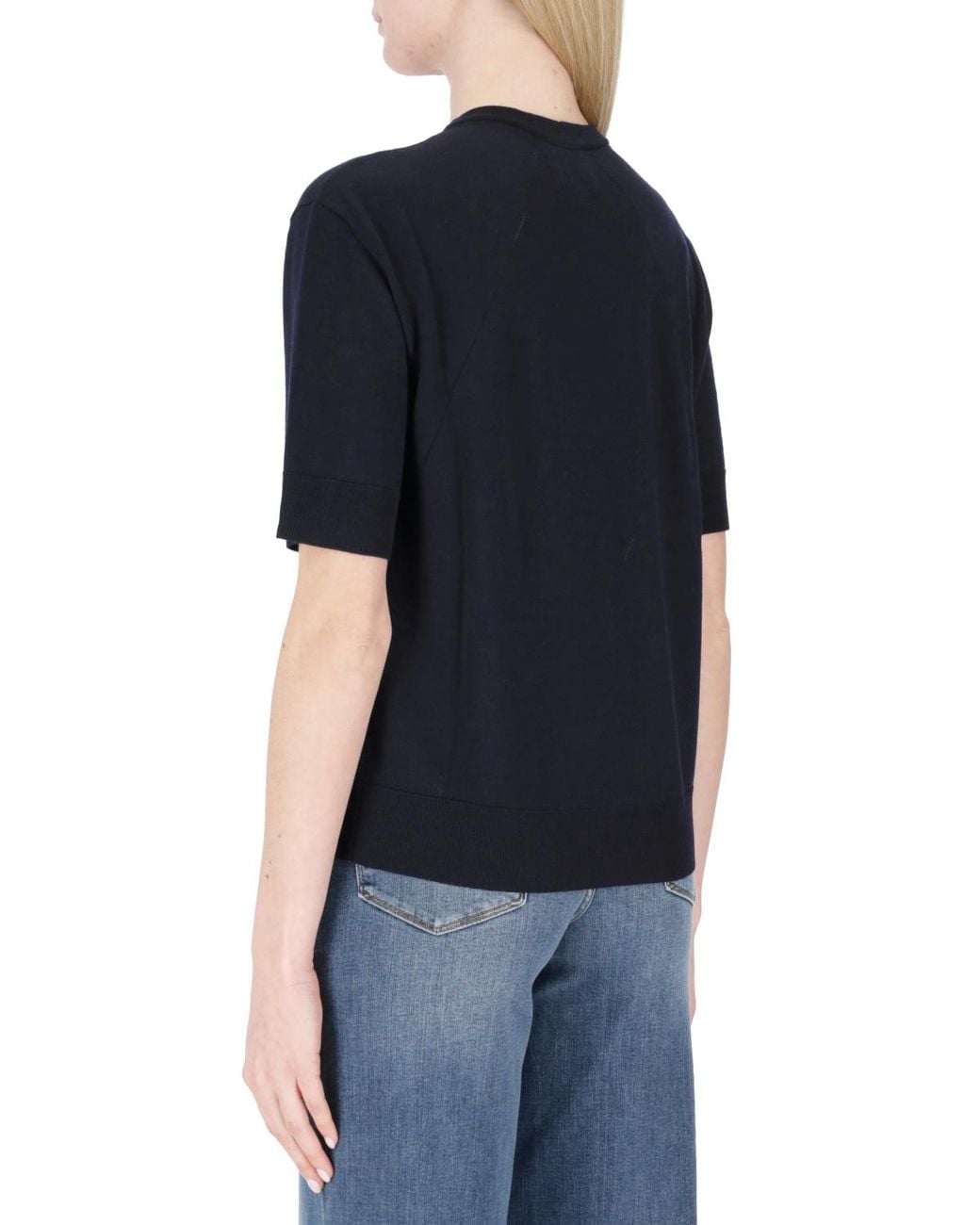 Jil Sander Blue Crewneck Knitted T-Shirt