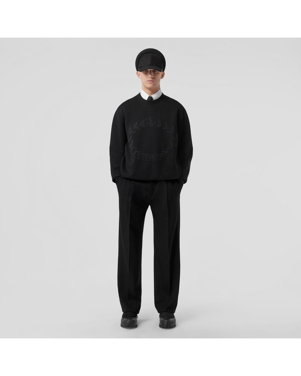 Burberry Black Straight Leg Tailored Trousers for men
