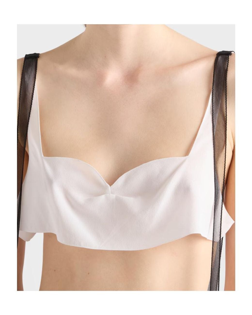 Prada White Crepe De Chine Top