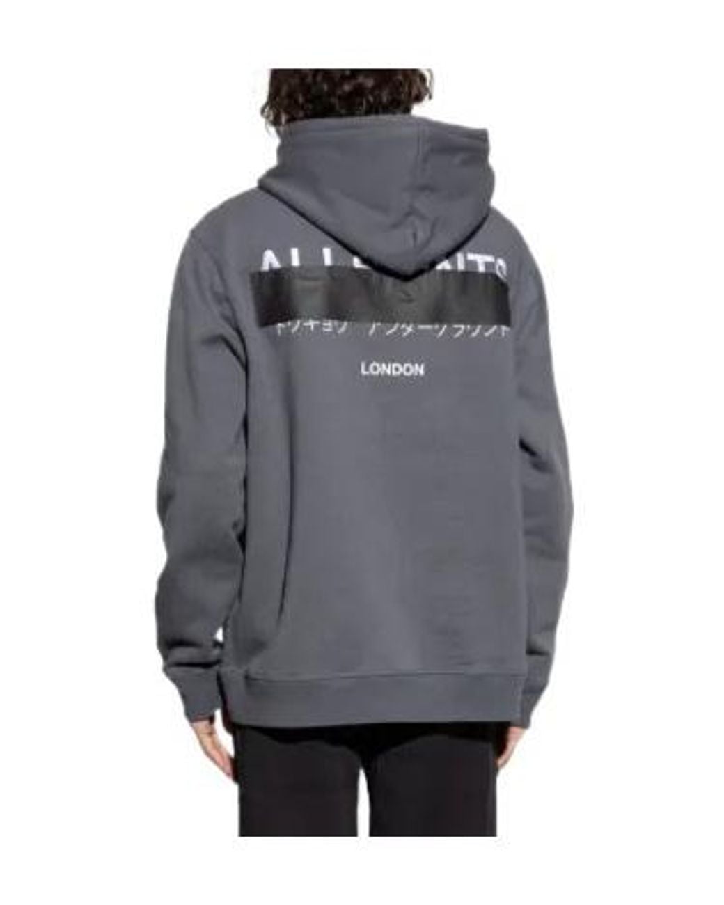 AllSaints Gray Redact Hoodie for men